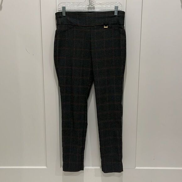 Anne Klein Dark Grey Patterned Pants - Picture 1 of 8